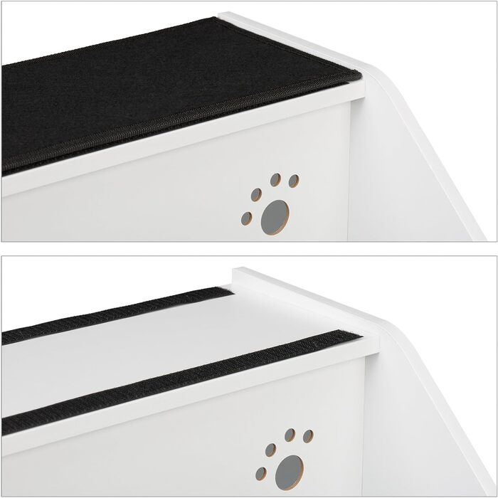 Сходинки для собак та котів Relaxdays, 3 сходинки, HBT 52,5x42x60 см, білий/чорний