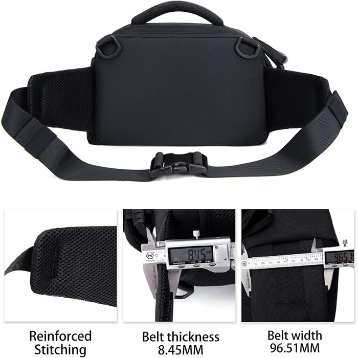 Водонепроникна сумка для камери на пояс/через плече Cwatcun для DSLR/SLR, чорна