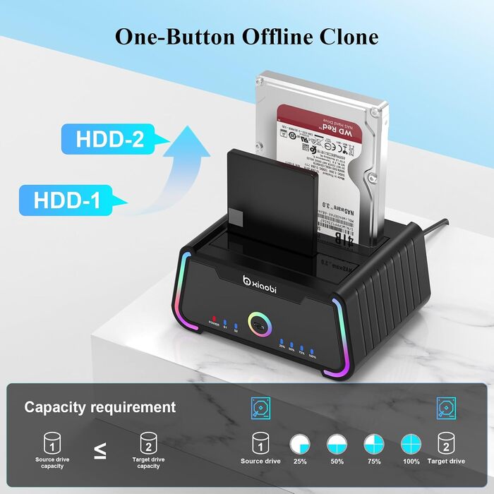 Док-станція для жорстких дисків USB-C Dual Bay для 2.5