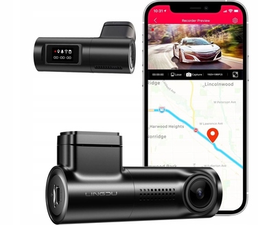 Автомобільний відеореєстратор Lingdu D100 Full HD 2K, WiFi, G-сенсор, нічна зйомка