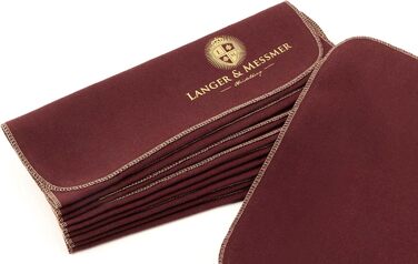 Langer & Messmer Polishing Cloths for Smooth Leather made of 100% Cotton in a Practical Set - The Shoe Polishing Cloth for Professional Shoe Care (Bordeaux | Beige)