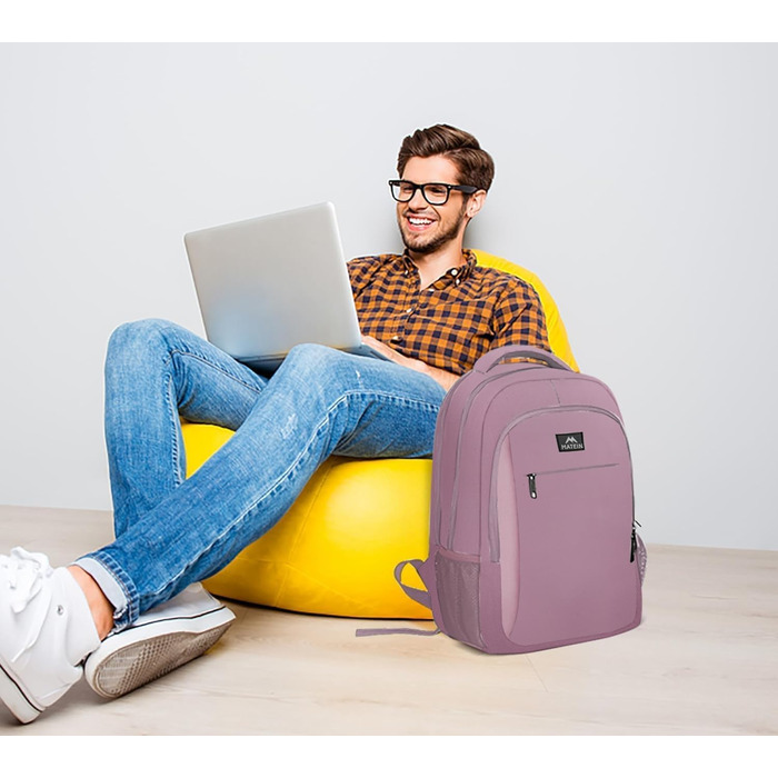 Рюкзак для ноутбука MATEIN, 17.3 дюйми, жіночий, з USB-портом, антикрадійний, для роботи, подорожей, навчання, подарунок, фіолетовий