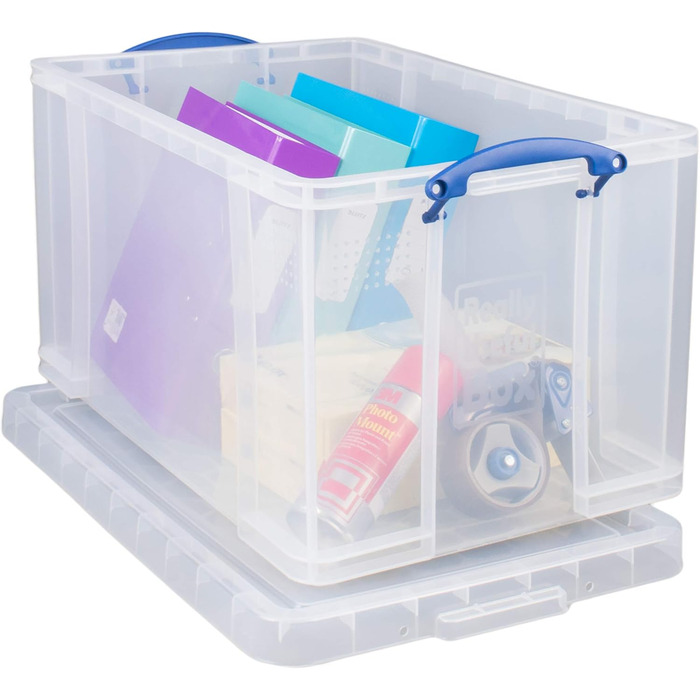 Really Useful Box 84CCB Storage Box for Clothes, Shoes, Toys, 84 L, clear transparent