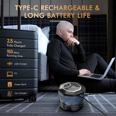 Електричний голчастий стайлер для голови Kibiy з 6 магнітними головками, IPX7 водонепроникний, LED-дисплей, зарядка Type-C, неслизький дизайн