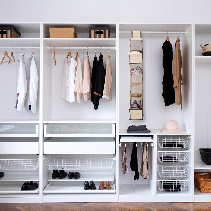 Relaxdays Hanging Shelf Clothes Rack with 7 Compartments