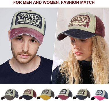 Кепка бейсболка Tuopuda Retro Vintage з регулюванням, унісекс, для мотоциклів, водіння, літня, морського кольору та червона