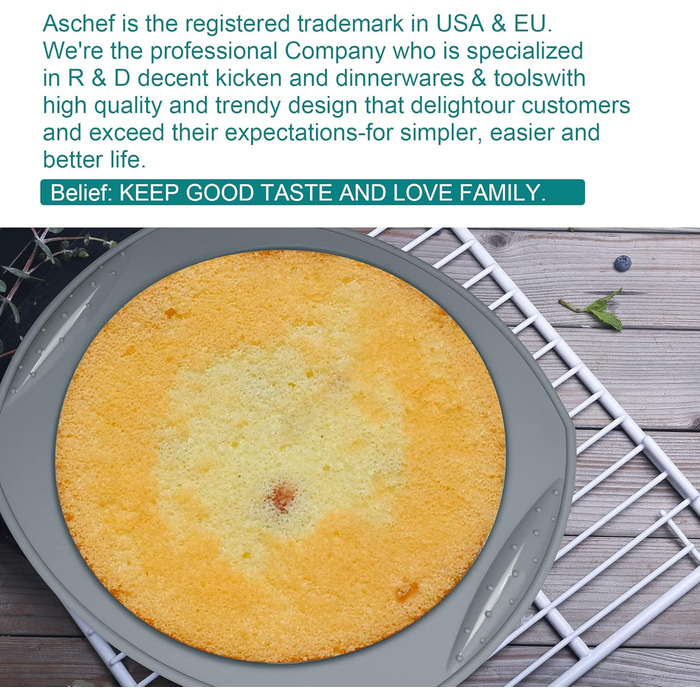 Набір форм для випічки Aschef: кекс, мафіни, хліб, піца. Силікон з антипригарним покриттям, скребок для тіста, пензлик, мірні ложки.