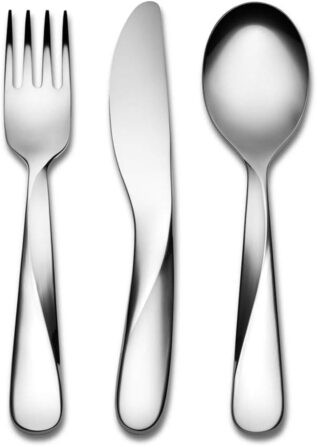 Дитячий столовий набір Alessi Giro Kids UNS06S3 з нержавіючої сталі 18/10 (вилка, ніж, ложка), сірий