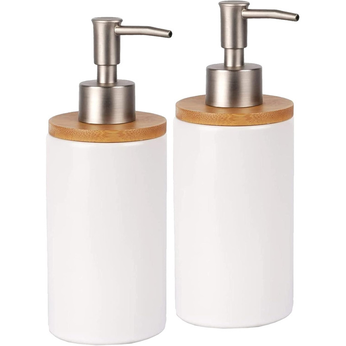 Дозатор для мила з кераміки, 500 мл, з металевим насосом, 2 шт. (для кухні та ванної кімнати)
