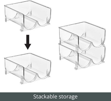 mDesign Wine Rack for Eight Bottles – Stackable Bottle Holder for Your Beverage Storage in the Kitchen – Clear