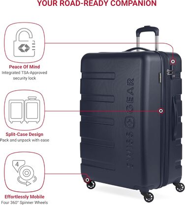 Чемодан SwissGear 7366 Hardside з розширюваним об'ємом та спін-колесами (великий, 27 дюймів, морська хвиля)