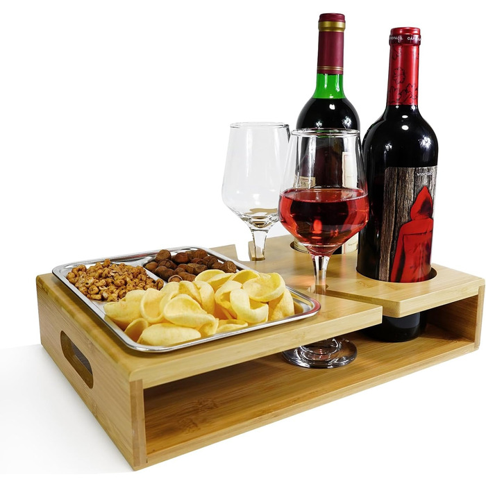 Couch Bar, Couchbar Sofa, Couchbar Snackbox, Wine Holder for Couch, Couchbar - Sofa Table - Wine Rack - Snack Bowl - Snack Holder - Couch Butler