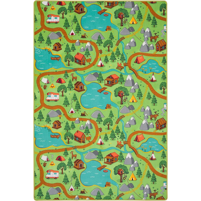 Дитячий килим Snapstyle для ігор, 200x300 см, прямокутний, з малюнком дороги, міцний та простий у догляді для дитячої кімнати та кемпінгу