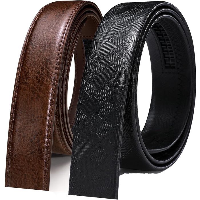 Чоловічий шкіряний ремінь Barry.Wang чорного кольору з 3 автоматичними пряжками, регульований бізнес-пояс (130 см), у подарунковій коробці