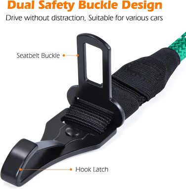 Автомобільний повідок для собак PetBonus: безпечний поводок-смик для собак малого, середнього та великого розміру (Турквіс)