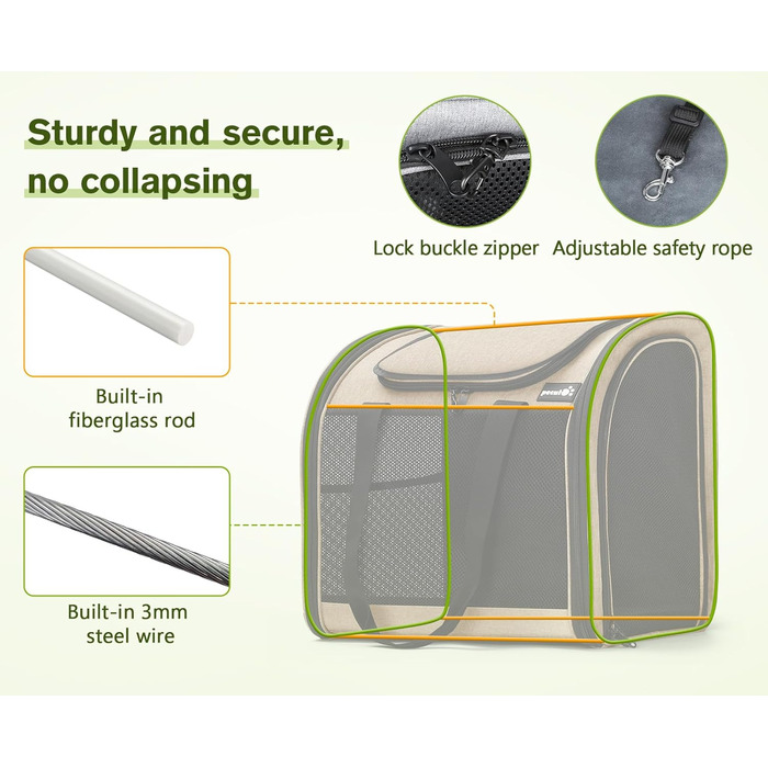 Плед-рюкзак для собак та котів Pecute, бежевий: переноска для тварин з вентиляцією, складаний