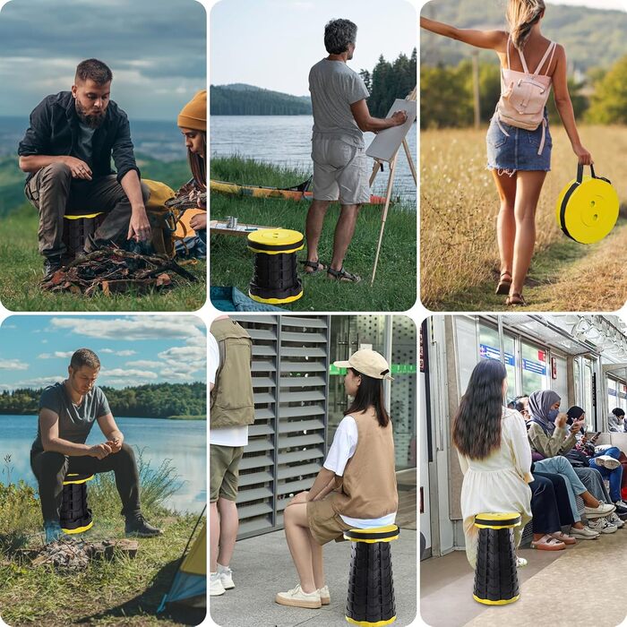 Складний стілець GeeRic: телескопічний, для кемпінгу та риболовлі, дитячий, зелений (жовтий)