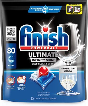 Таблетки для посудомийної машини Finish Ultimate Infinity Shine, економ-упаковка, 80 шт.