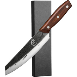 Ніж кухарський Plys 20 см, професійний, з високоякісної нержавіючої сталі, з ергономічною ручкою (чорний)