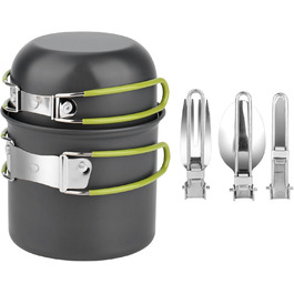 Набір посуду для кемпінгу з алюмінію, туристичний посуд, набір для пікніка та походів