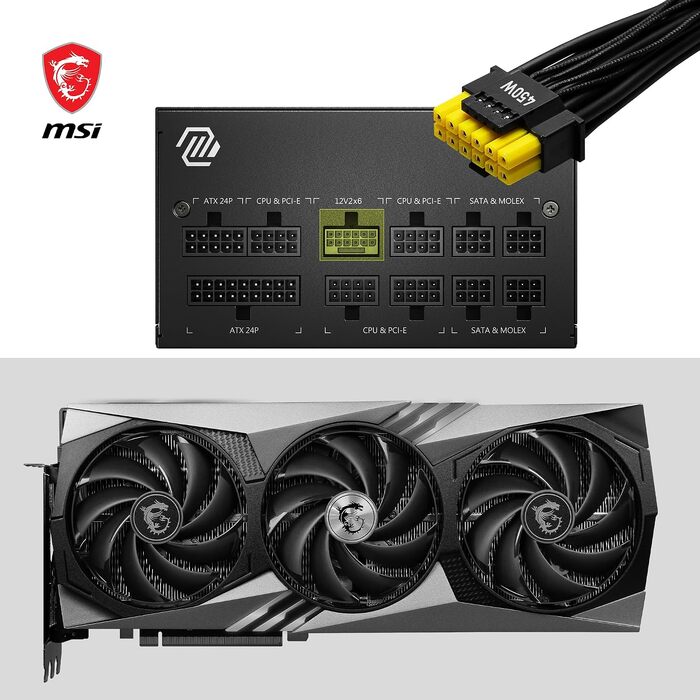 Блок живлення MSI MAG A750GL PCIE5 750W, 80 Plus Gold, повністю модульний, ATX 3.0, підтримка PCIe 5.0, 120мм FDB вентилятор, чорний