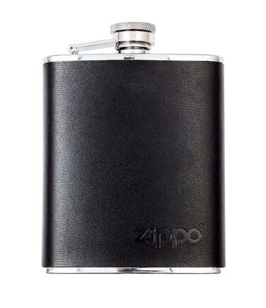 Фляга Zippo з нержавіючої сталі в шкіряному чохлі, 177 мл, колір мокко — ідеальна для походів та активного відпочинку