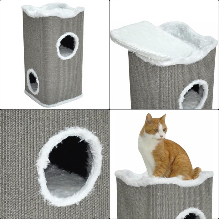 Котячий будиночок Nanook Toni: міцний когтетоп з 2 печерами та лежаком, 74 см