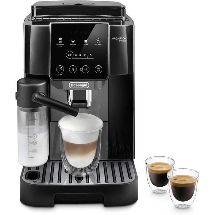 De'Longhi Magnifica Start ECAM222.60.BG, fully automatic coffee machine with LatteCrema milk system for automatic cappuccino, 4 direct selection buttons, soft-touch control panel, 
