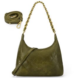 Сумка жіноча через плече крос-боді, PU шкіра, міні Hobo Bag, оливково-зелена - трендова сумка для побачень, вечірок, прогулянок