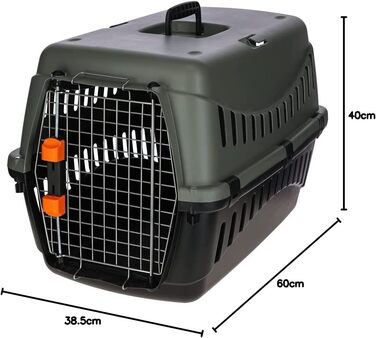KERBL Eco Transport Box - Recycled Plastic Pet Carrier with Water Bowl - 70x50x51.5cm & 60x40x38.5cm