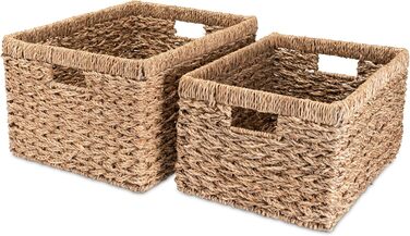 Набір кошиків для зберігання Decorasian, великий XL+L, плетені з морської трави, натуральний, міцний, 2 шт.