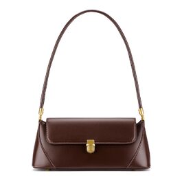 Жіноча сумка-клатч вінтажний стиль, коричнева екошкіра з пряжкою – ретро сумочка через плече