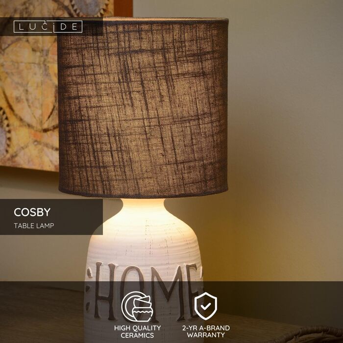 Лампа настільна LUCIDE COSBY, діаметр 16.5 см, цоколь E14, білий колір