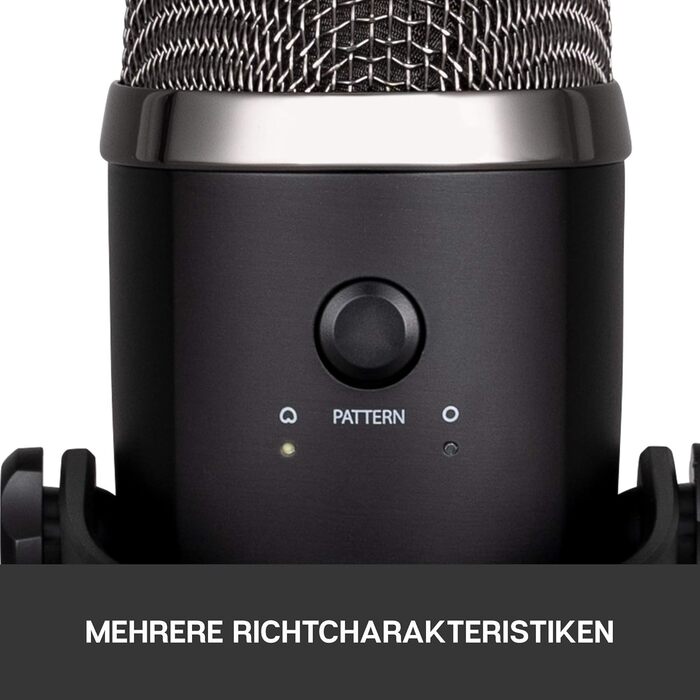 Blue Yeti Nano – Преміум USB-мікрофон для запису, стрімінгу, геймінгу та подкастів (PC/Mac). З Blue VO!CE, кардіоїдна та всеспрямована характеристика, чорний