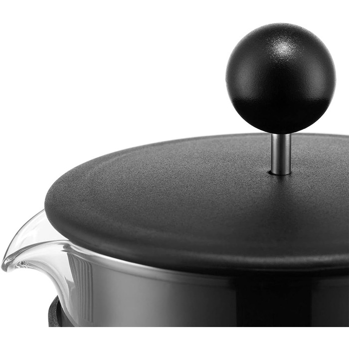 Bodum Kenya Френч-прес для кави - 1л, 8 чашок, з боросилікатного скла та нержавіючої сталі, миється в посудомийній машині, Made in Portugal, чорний