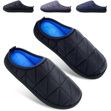 Тапочки домашні жіночі/чоловічі зимові теплі, плюшеві, м'які, зручні з memory foam, антиковзні, двоколірні, для дому та вулиці, 38/39 EU, чорні