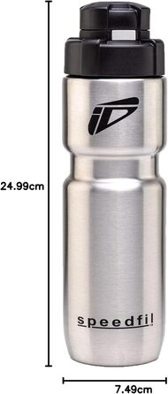 Speedfil Speedflask Vacuum-Insulated Stainless Steel Water Bottle for Cycling, Sports, with Lid 2.0 (silver)