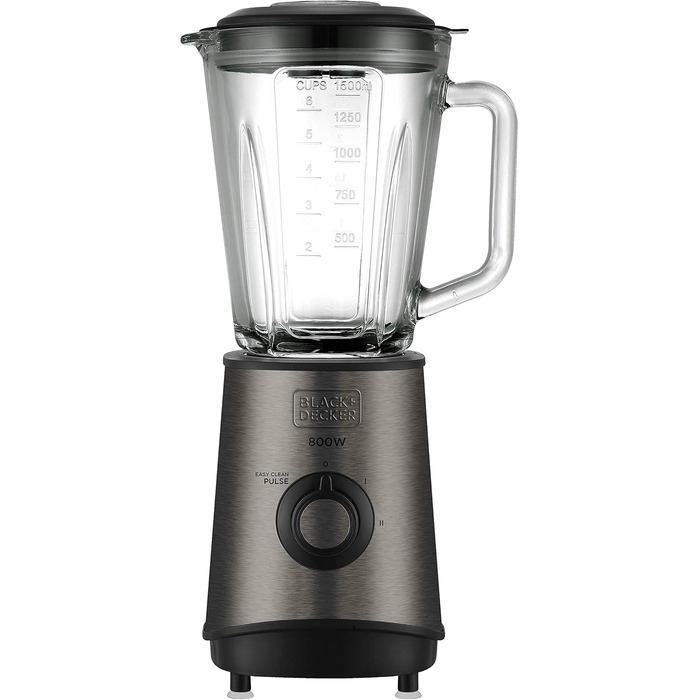 Блендер стаціонарний Black+Decker BXJB800E, 800 Вт, 1,5 л, нержавіюча сталь, сірий