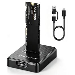 Зовнішній корпус-док-станція M.2 NVMe та SATA на USB-C, адаптер для SSD з підтримкою Dual-Protocol, швидкість 10 Гбіт/с, сумісність з M Key, B+M Key (2280, 2260, 2242, 2230)