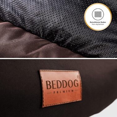 Льожа для собак середніх порід - BedDog: кілтрум, корзина, диван, ліжко для собак (65x55x21 см, коричневий)