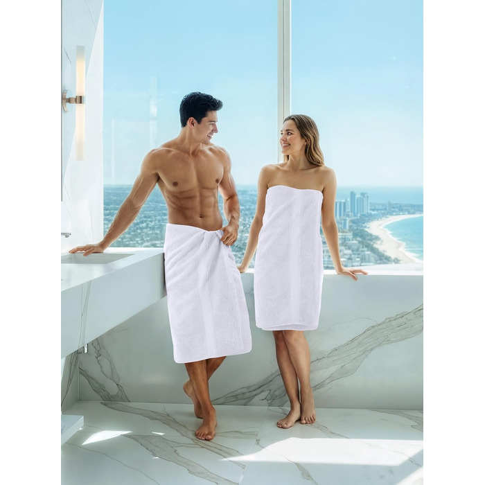 Набір білих банних рушників Utopia Towels, 100% бавовна, 69 x 137 см, 4 шт — м'які та гігроскопічні рушники для душу з петлею для підвішування