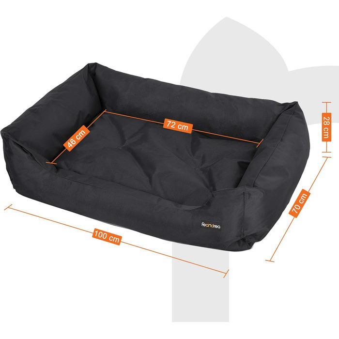 Feandrea Luxus Dog Bed, XL, Dog Cushion, made of Oxford fabric, with a non-slip bottom, 100 x 70 cm PGW28H