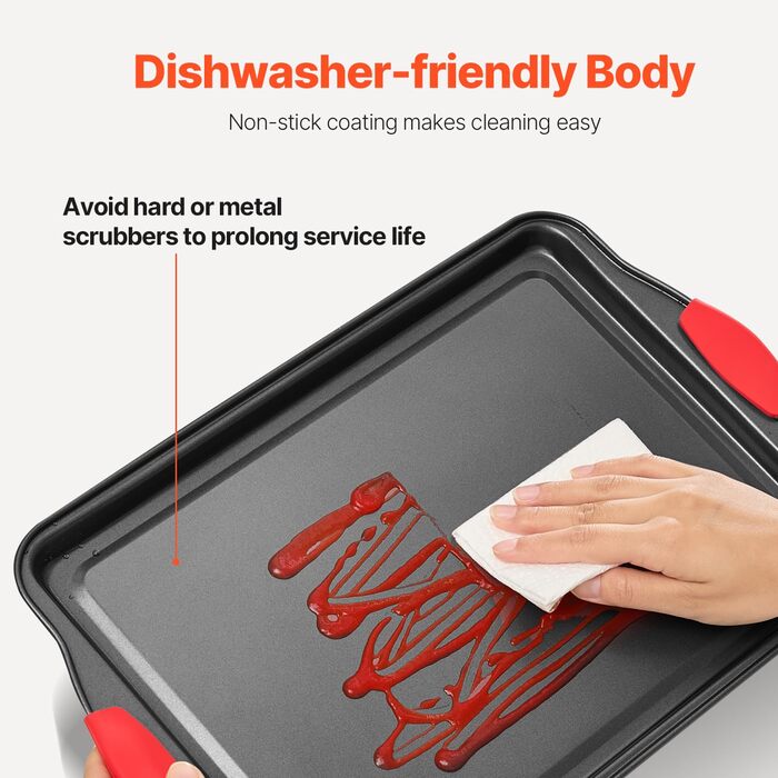 Набір для випічки VEVOR 10 шт. з антипригарним покриттям, з вуглецевої сталі, з силіконовими ручками. Підходить для кексів, печива, хліба та випічки в духовці.