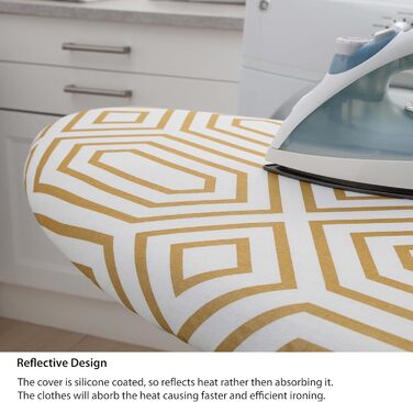 Покриття та підкладка для прасувальної дошки, стійке до нагрівання, еластичне, золотого кольору, бавовна