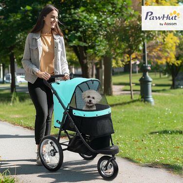 Візок для собак та котів PawHut - прогулянковий, складний, до 10 кг, блакитний
