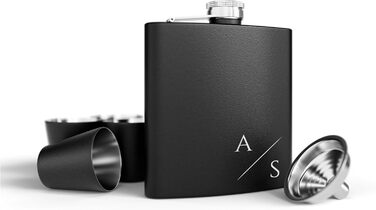 Набір фляг з гравіюванням - персоналізований з іменем - ідеальний подарунок на весілля та для чоловіків - нержавіюча сталь (Дизайн 8)
