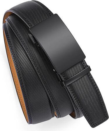 Чоловічий шкіряний ремінь SENDEFN з автоматичною застібкою, ширина 35 мм, регульований розмір 32-38 дюймів (115 см), чорний