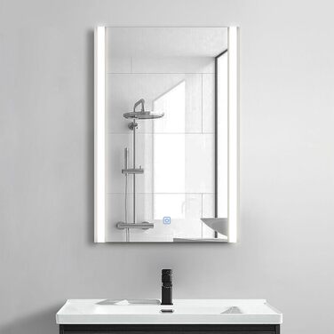 Дзеркало для ванної кімнати CLIPOP з підсвічуванням LED, сенсорне управління, IP44, 3 кольори світла, 40x50 см