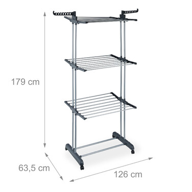Rolling Clothes Drying Rack - Tower Design