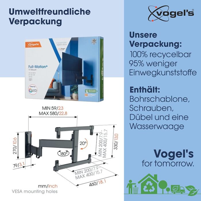 Настінна кріплення для телевізора Vogel's Comfort TVM 3645, 40-77